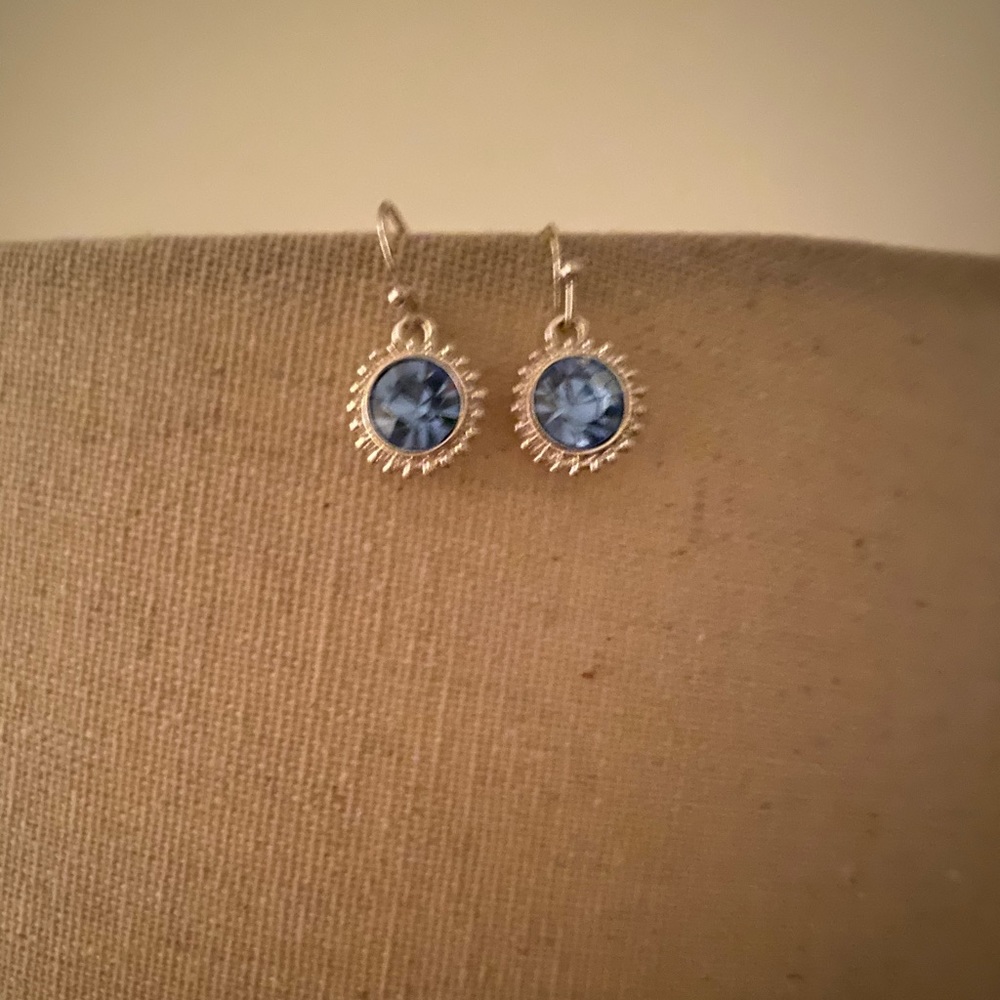 Blue sterling silver gemstone earrings